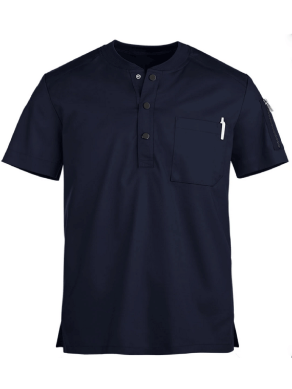 Navy Blue Scrubs with Front Buttons