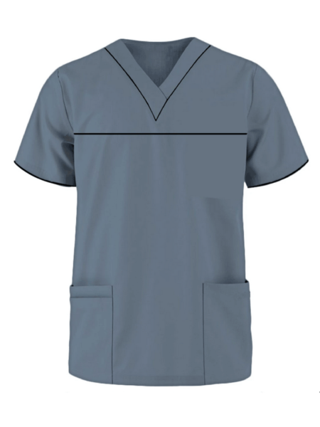 Grey Scrubs with Black Piping