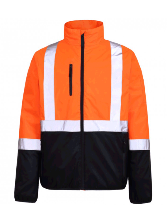 Orange and Blue Puffed Jacket with Reflectors