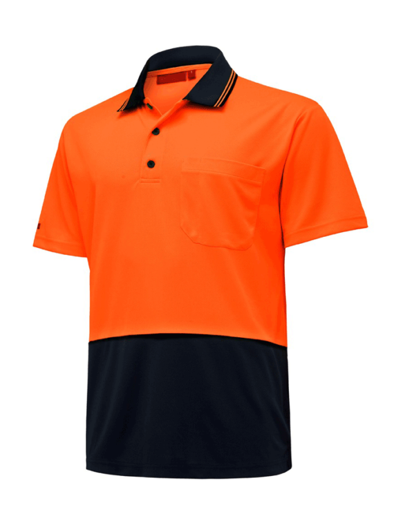 Plain Orange and Black Work Shirt