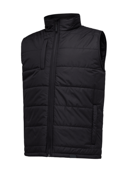 Black Quilted Vest with Internal Fleece Lining
