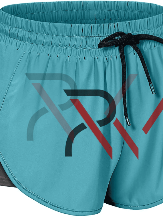 Women Drawstring Waist Athletic Running Shorts With Liner Inner Pocket